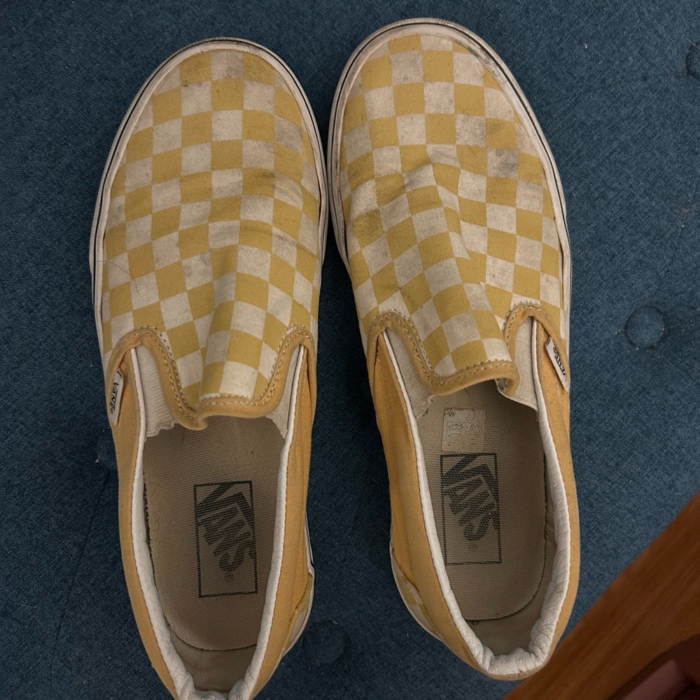Vans Classic Yellow Checkered Slip-Ons